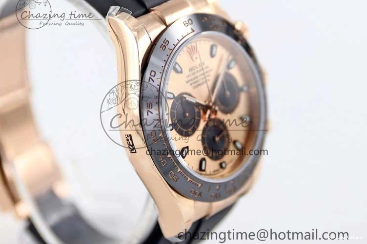 0202 WrinkleFree Daytona 116515 RG TWF 1:1 Best Edition 904L Steel RG Black Dial on Oysterflex Strap A 2417